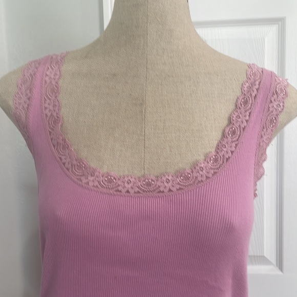 Y2K Gap camisole Cami pink lace 100% cotton size S - Picture 2 of 9
